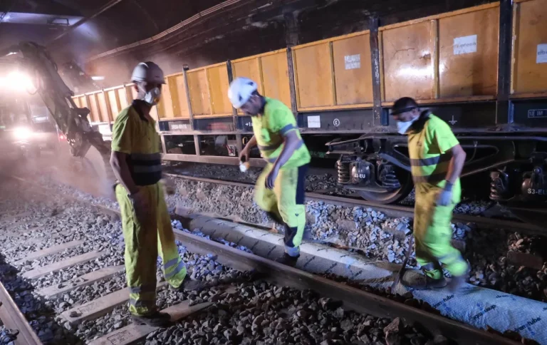 Tubos de drenaje Drenotube usados como drenaje ferroviario para el Metro de Barcelona